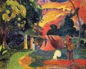 保罗 高更 : Landscape with Peacocks